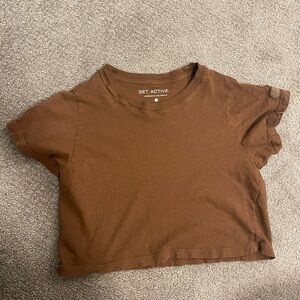 Set of 3 SET ACTIVE cropped t-shirts